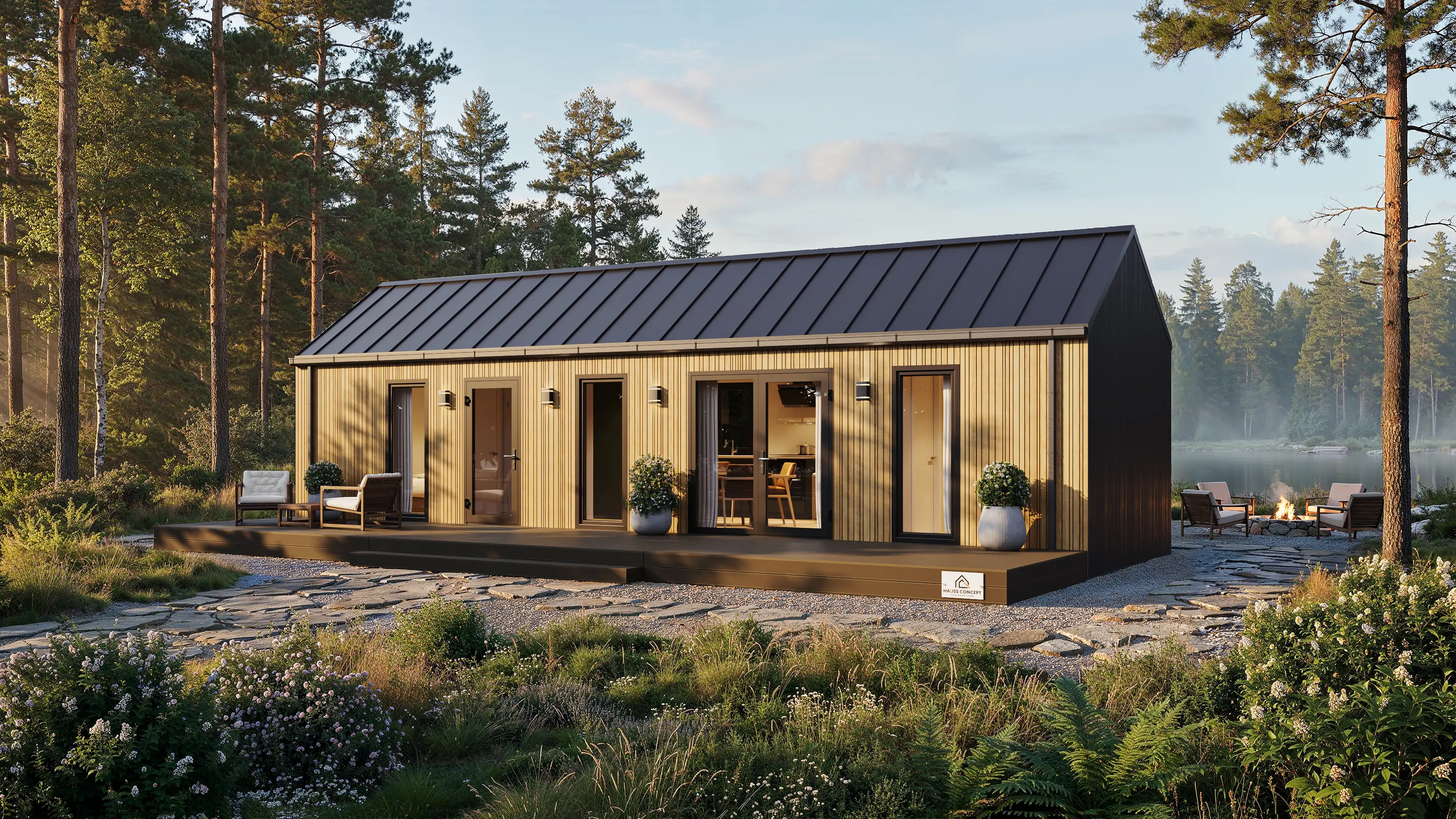 Villa Aura — całoroczny dom modułowy Hauss Concept, widok z zewnątrz